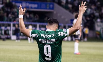 Vitor Roque durante comemoração do seu gol pelo Palmeiras - Foto: Reprodução/Instagram oficial de Vitor Roque